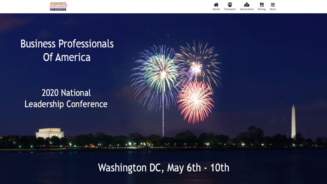Screenshot of the homepage for Web Design Team 2019
